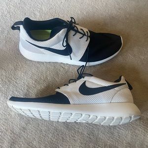 Nike Roshe Run Shoes - Black and White (NikeID)